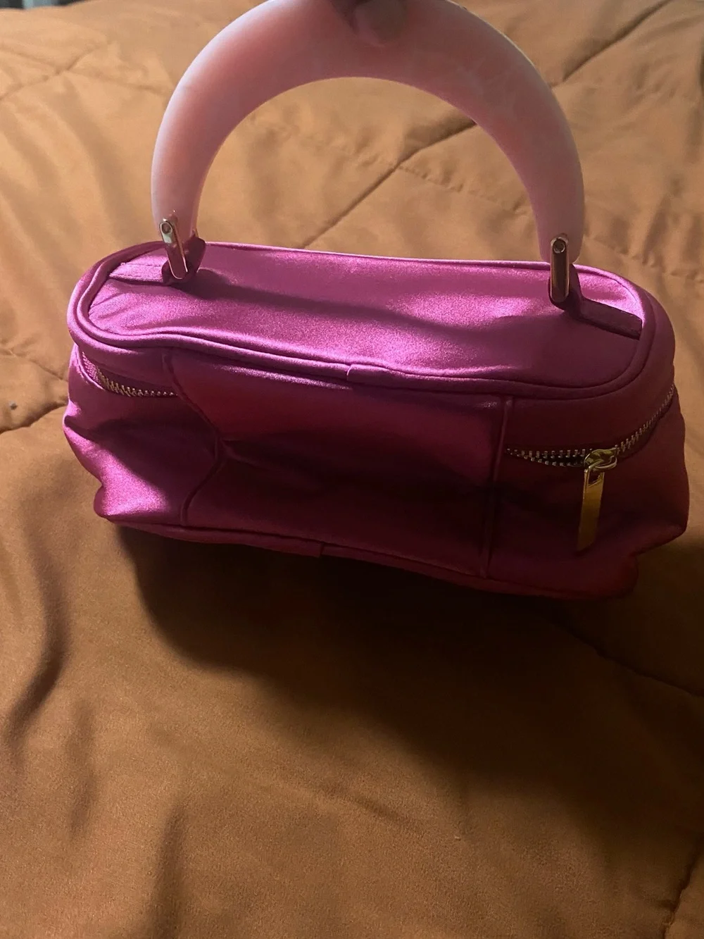 Eloise Hot Pink Top-Handle Cosmetic Bag